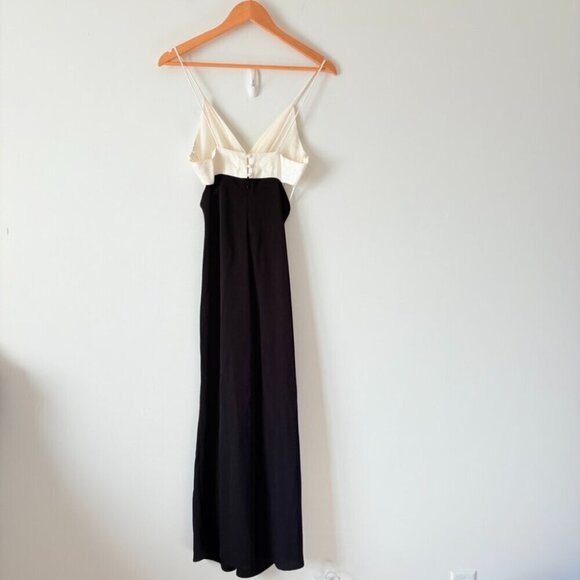 Zara Two Toned Cut Out Midi Dress NWT Black White Size Medium - Picture 9 of 13